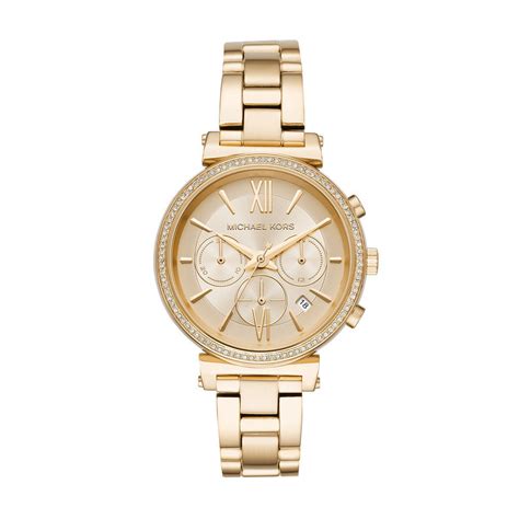 michael kors sophie horloge goud dames|Michael Kors leather watches.